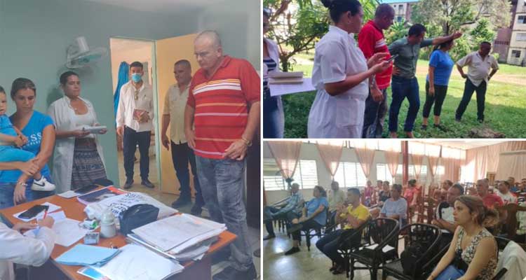 Como parte del sistema de trabajo del Gobierno Provincial se intercambia con pobladores, directivos y equipos básicos de salud en  La Sierpe