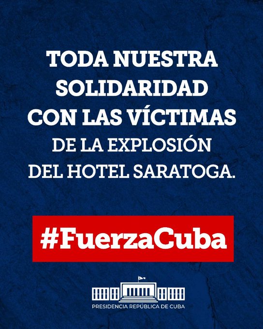 Expresan solidaridad con Cuba tras explosión en Hotel Saratoga