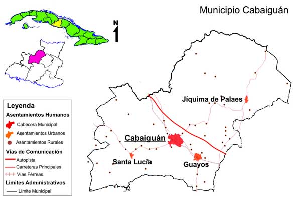 mapa municipio cabaiguan